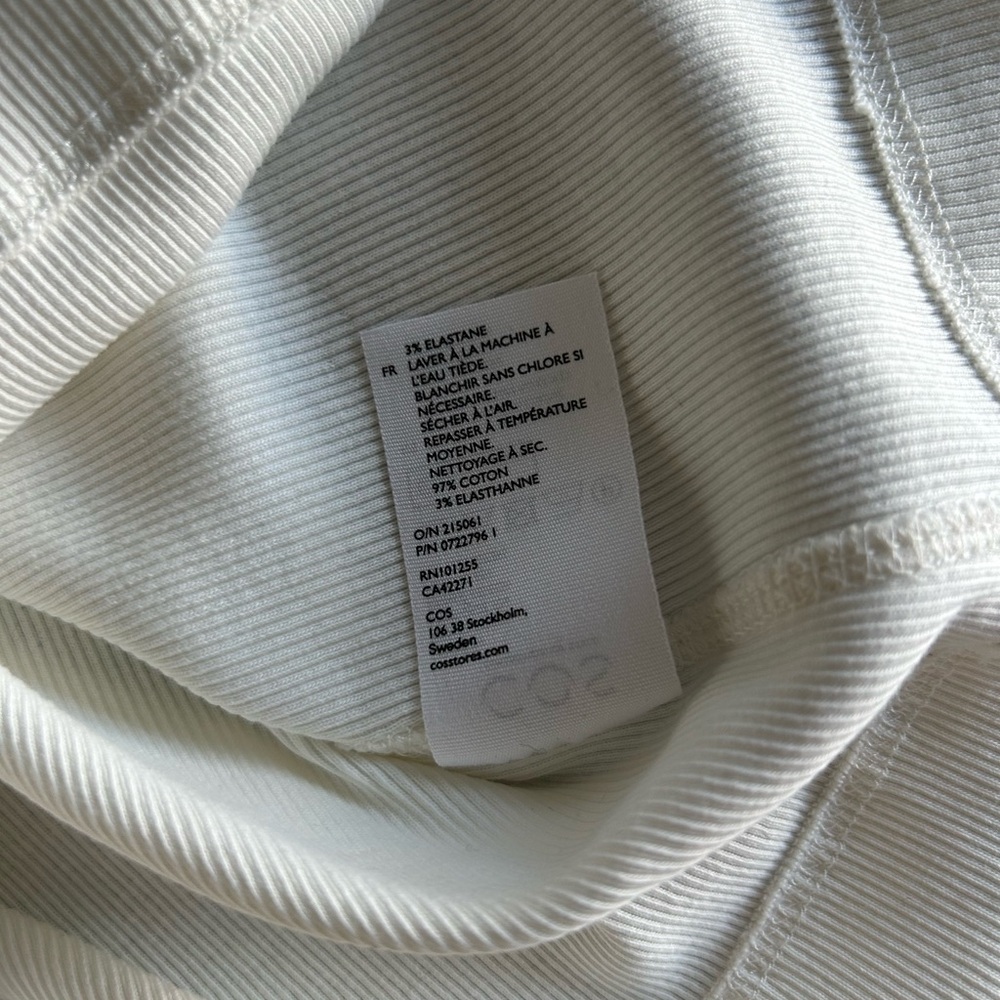 COS Off White Ribbed Crew Neck Top - Picture 7 of 7